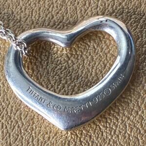 Tiffany & Co. Elsa Peretti Sterling Silver Open Heart Pendant Necklace